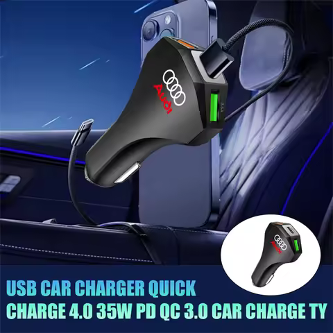 PD 35W Car Charger Type C Fast Charging Mobile Phone Adapter For Audi S4 S6 RS RS3 RS4 RS5 RS6 RS7 R