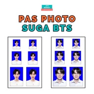 [ISI 6 FOTO] PAS PHOTO SUGA BTS 2x3 3x4 4x6 Glossy Silky Paper Kertas Foto Pass Photo KPOP Card