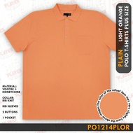 Plus Size Men's Polo T Shirt With 3 buttons 1 Pocket Color Light Orange Code PO1214PLOR