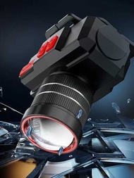 Forest Tiger Explosion proof Zoom Lithium Battery Headlamp Yellow White Light Adjustable Focus Head