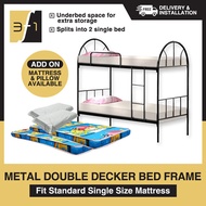 ♛Double Decker Metal Bed Frame♛ Free Delivery Free Installation! (4inch Mattress Pillow Available)