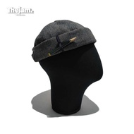 Thejam. Herringbone Tartan Wool Hatmiki | Docker Hat | Skullcap