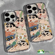For iPhone11 13 Case Iphone 14 15 12 pro Max 7 8 14 15 Plus X XR XS Funny Shin chan Transparent Meta