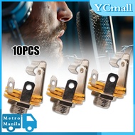 10pcs 6.35mm Mono Input Jack Socket For Electric Bass Guitar Z0m7 J3a4
