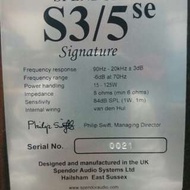Spendor 3/5se 黑檀簽名版
