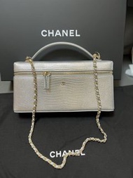 原價‼️Chanel 26b銀色蜥蜴袋