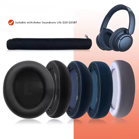 Replacement Earpads for Anker Soundcore Life Q30 Q35BT Headphones Ear Cushion Earmuff Sleeve Headban