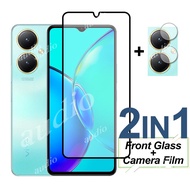 2In1 Tempered Glass Full Screen Film with Camera Lens Protector For Vivo Y27 Y36 4G 5G 2023 Phone Sc