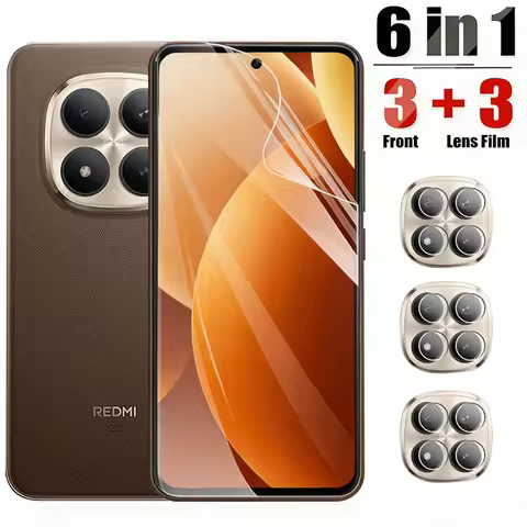 6IN1 Hydrogel Film For Xiaomi Redmi Note 15 14 10 Pro Plus 14S Lens Screen Protector For Note 13 12 