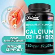 4 in 1 Calcium 600 mg with Vitamin D3 5000 IU K2 + B12 - Bone Strength Supplement - Heart &amp; Bone Health Complex