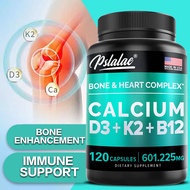4 in 1 Calcium 600 mg with Vitamin D3 5000 IU K2 + B12 - Bone Strength Supplement - Heart & Bone Hea