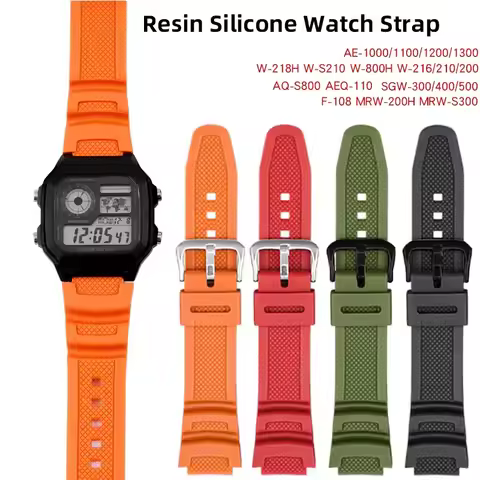 For Casio Watch Band DW-291H/290 W-218H/219H AQ-S810w AEQ-110BW AE1200/1000/1300 Waterproof Silicone