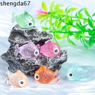 SHENGDA 5pcs/set Glowing Fish Figures, Mini Fish Ornaments Resin Miniature Luminous Fish, Creative Colorful Decorative Nightglow Decorative Ornaments Aquarium