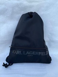 KARL Lagerfeld 卡爾 老佛爺 束口後背包-黑色