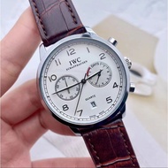 {with box} Iwc fashion quartz wrist watch waterproof with calendar chronograph for men