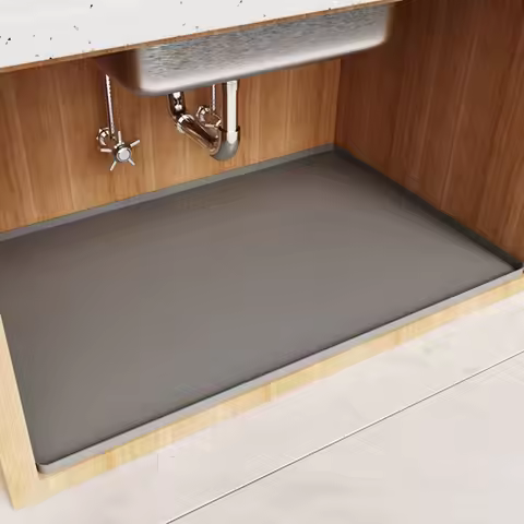 34" x 22" Under Sink Mat Waterproof Silicone Cabinet Liner Flexible Easy to Clean Under Sink Organiz