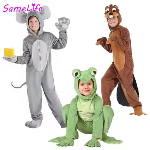 Mouse Frog Elephant Cosplay Fantasy Boys Girls Clothing Cartoon Stage Costume Disguise Halloween Tee