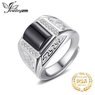 925 cincin perak murni untuk pria perhiasan akik hitam cincin