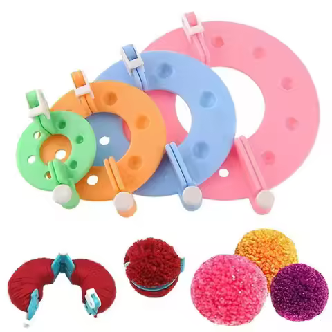 8PCS 4 Sizes Fluff Ball Weaver PomPom Maker Knitting Loom Kit Kids DIY Diy Craft Supplies Maker Knit