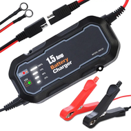 12V Motorcycle Battery Charger 1500mA Waterproof Automatic Battery Charging Tool Maintainer for Car 