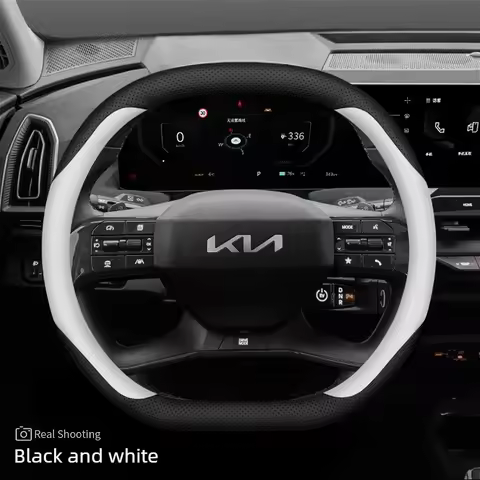 Leather Car Steering Wheel Cover for New KIA EV9 K4 EV5 Stonic Seltos 2026 Interior Styling Parts KI