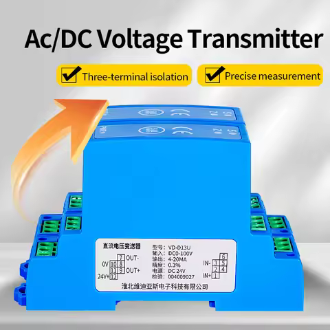 AC DC Voltage Sensor 4-20mA 0-10V RS485 Output DC 75mV 50V 100V 500V 1000V Voltage Transmitter Volat