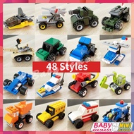 Mini Military Fire Police Puzzle Building Blocks tricycle Excavator Creative DIY model adult children Gifts Toys
