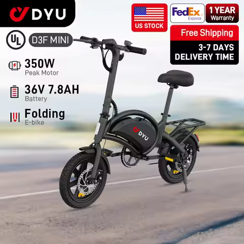 【1 Year Warranty】DYU D3F Electric Bicycle Peak 500W Motor 36V7.8AH Lithium Battery Electric Bike,20m