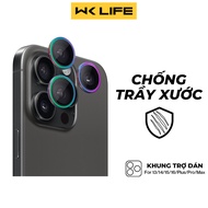 Cường lực Camera Lens IP 13 / 14 / 15 / 16 / Plus / Pro / Max Kuzoom - Viền kim loại - Khung trợ dán
