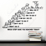 Cartoon Yes,I Can Do It Wall Stickers Modern Fashion Wall Sticker For Kids Rooms Diy Home Decoration