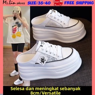 【Ms.LIN】Increase Height Thick-soled Mesh Half Flat Shoes Women, Mules Women,Lazy shoes woman, mule s