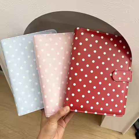 Sharkbang A5 Polka Dot PU Leather Idol Photo Card Collection Album, Idol Photo Card Organizer, idol 