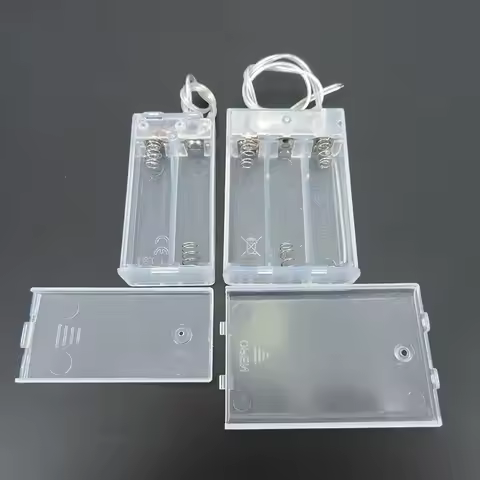 1pcs 3 AA Battery Holder Box Case with Switch 2AA 3AA 3xAA Transparent white 3V 4.5V Battery Holder 