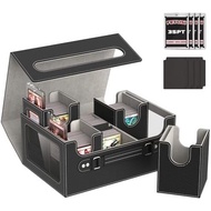 Card Deck Box for MTG with Commander Display, 4 in 1 Card Storage Box Fits 400+ Double-sleeved Cards