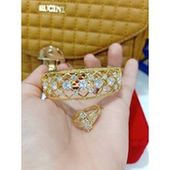 Set Bangle Cincin Batu Emas Suasa 375/18k