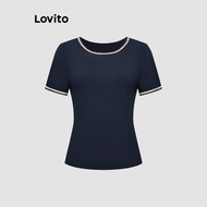 B117-JAN-C-3-ribbon sleeve splicing casual T-shirt TSB117AD695  B117-JAN-C-3-Lengan Tali Ikat Kain T