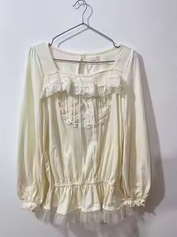 Last One (Defective) Japan Liz Lisa Original Cotton Ribbon Lace Embroidery Mini Dress
