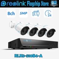 Reolink RLK8-510B4-A 5MP NVR 8-Channel PoE Security Camera,Unfailing 24/7 Recording,Built-in 2TB,Peo