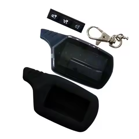 10PCS/lot B9 Keychain Case + Silicone Key Case for 10 PCS 2 Way Car Alarm LCD Remote Control Starlin