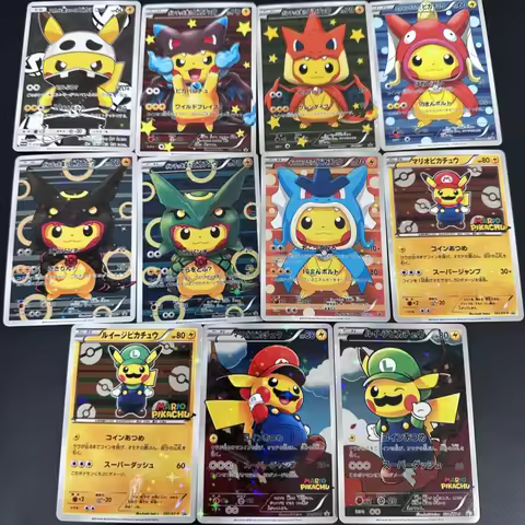 Diy Pokemon Ptcg cosplay Mario Charizard Luigi shining Game card Trading Collection Toys Gifts