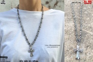 สร้อยคอกางเขนโครมฮาทChrome Heart necklace hiphop สแตนเลสแท้ Stainless แฟชั่นชาย แฟชั่นผู้หญิง 316l a