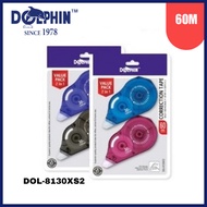 DOLPHIN Self-Adhensive 60M Correction Tape | 5mm X 30m | 2 IN 1  | DOL-8130XS2 [READY STOCK]