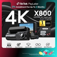 SAFECAM X800 4K WIFI Dual-Channel Dashcam 2160P Front + 1080P Rear Dashcam WIFI Control 24-H
