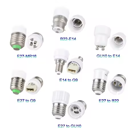1-5PCS E27 E14 B22 LED Lamp Converter Holder To E17 GU10 G9 Base Lamp Holder Converter Socket Adapte