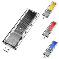 (QUBI) External M.2 NGFF SATA SSD Enclosure High Speed USB3.0 Gen1 5Gb/S Transparent SATA SSD Hard Drive Case for PC