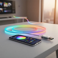 Five-Volt USB LED Neon Light Enhanced With RGBIC Dream Color  Lampu Neon LED USB 5-Volt dengan Warna