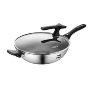 Stainless Steel Wok / ASD Hybrid 3-PLY 32CM Hex-Wok with Self-Standing Cover