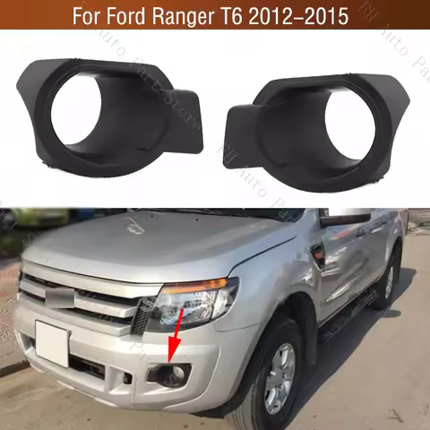 2PCS For Ford Ranger T6 2012 2013 2014 2015 Car Front Bumper Fog Lamp FogLight Cover Frame Bezel AB3