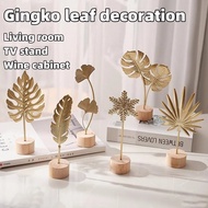 Innovative Monstera Metal Golden Ornaments Light Luxury Table Living Room Decoration Leaf