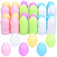 MCPINKY 42Pcs 2.4" Fillable Easter Eggs with Hinge,Bulk Pastel Colorful Bright Plastic Easter Eggs P